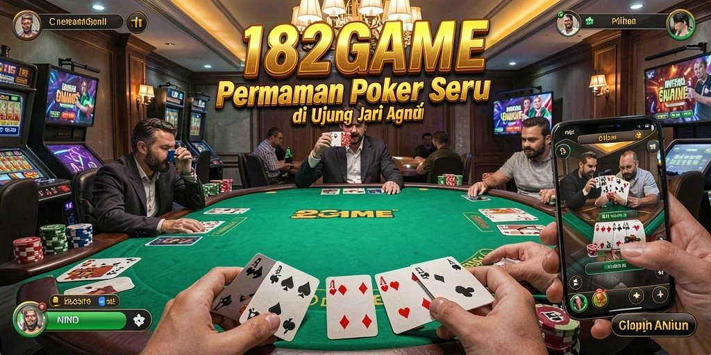 Screenshot gameplay 182GAME yang menampilkan aksi poker seru.