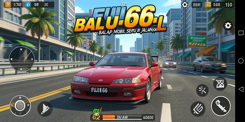 Tangkapan layar utama FUJI66 menampilkan aksi balap yang mendebarkan.