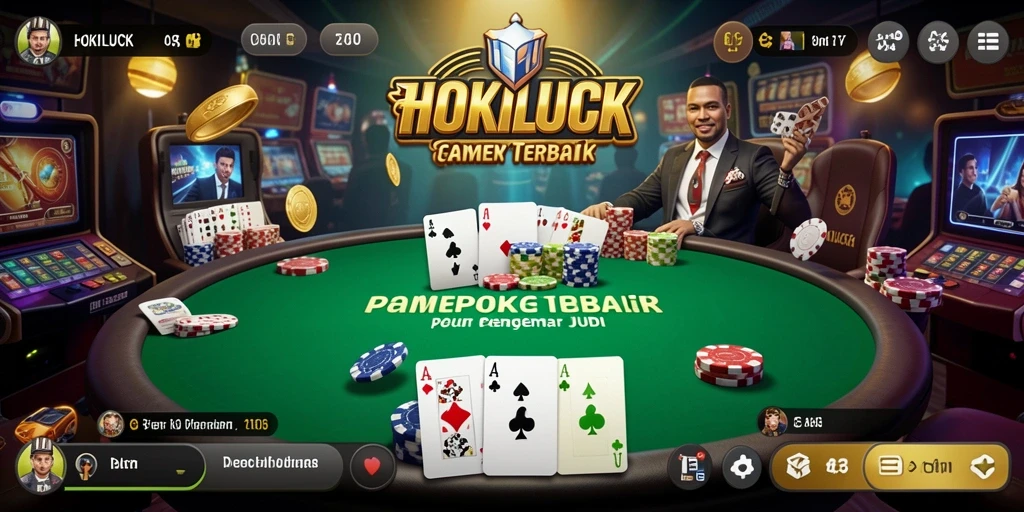 Tampilan seru gameplay Poker HOKILUCK dengan pemain bersaing.