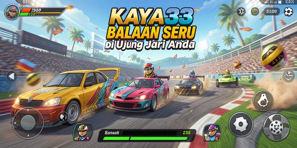 Tampilan gameplay KAYA33 yang menegangkan dan penuh aksi balapan.