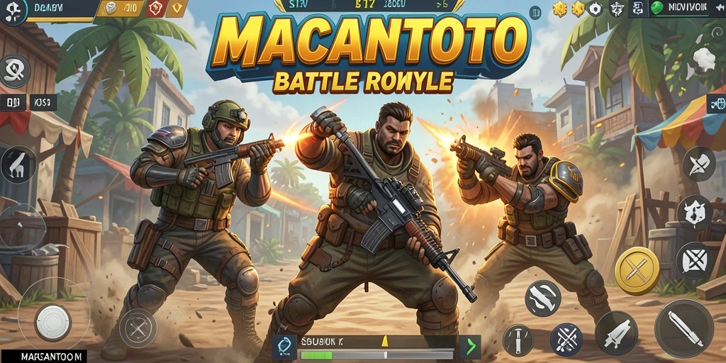 Screenshot gameplay Battle Royale yang seru dan mendebarkan di MACANTOTO.