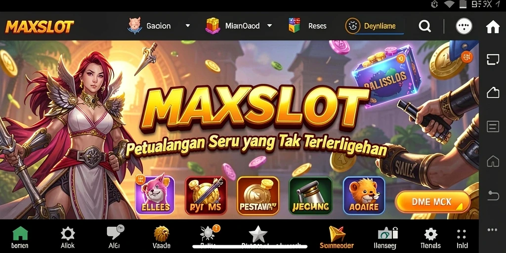 Tampilan gameplay MAXSLOT yang penuh petualangan.