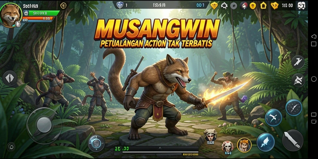 Tampilan aksi seru dalam gameplay <strong>MUSANGWIN</strong> yang menegangkan.