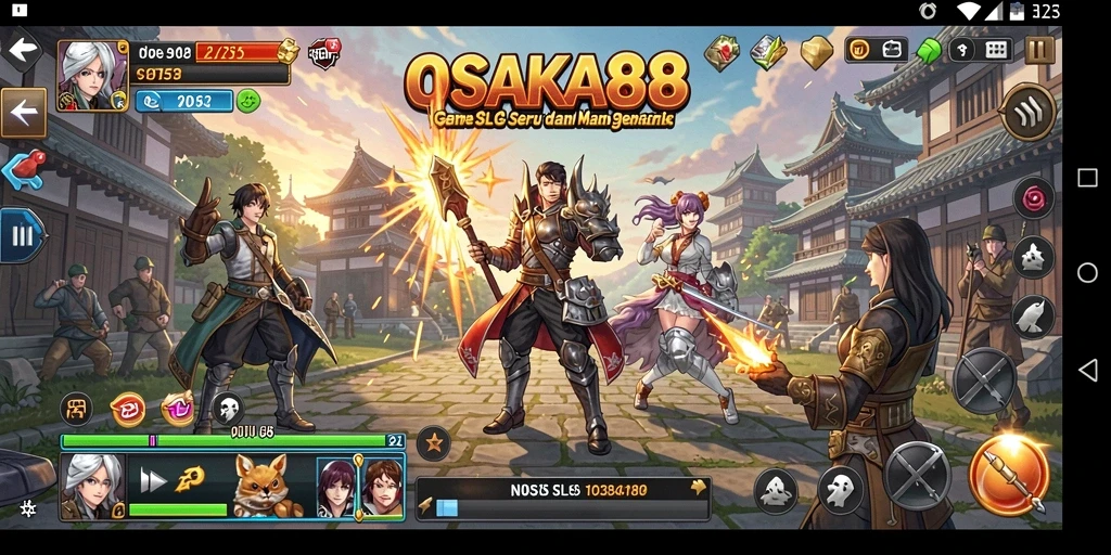 Screenshot utama OSAKA88 menampilkan aksi gameplay SLG yang intens.