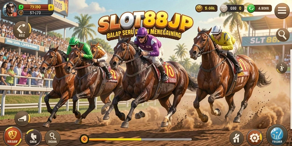 Tampilan menarik dari gameplay balap di SLOT88JP yang memukau.