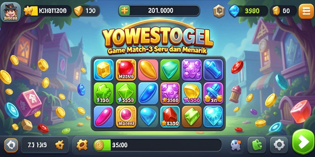 Tampilan gameplay YOWESTOGEL yang menegangkan dan penuh warna.